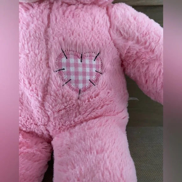 TEDDY MOUNTAIN Pink Bear Lovey Stuffed Plush Gingham Patchwork 16 - Picture 3 of 5